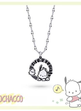 帕恰狗项链经典系列帕恰圆牌label银色项链ins时尚百搭女友