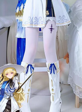 新款鸣潮菲比cos印花连裤袜二次元同款C服配套袜子 菲比白色丝袜