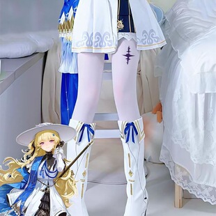 新款鸣潮菲比cos印花连裤袜二次元同款C服配套袜子 菲比白色丝袜
