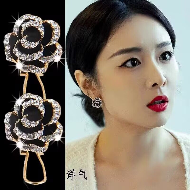 热卖新款耳饰个性时尚韩版潮流黑玫瑰花朵耳钉女高端气质百搭耳环,饰品/流行首饰/时尚饰品新,耳钉,淘宝优惠券,粉丝福利购,淘宝优惠卷