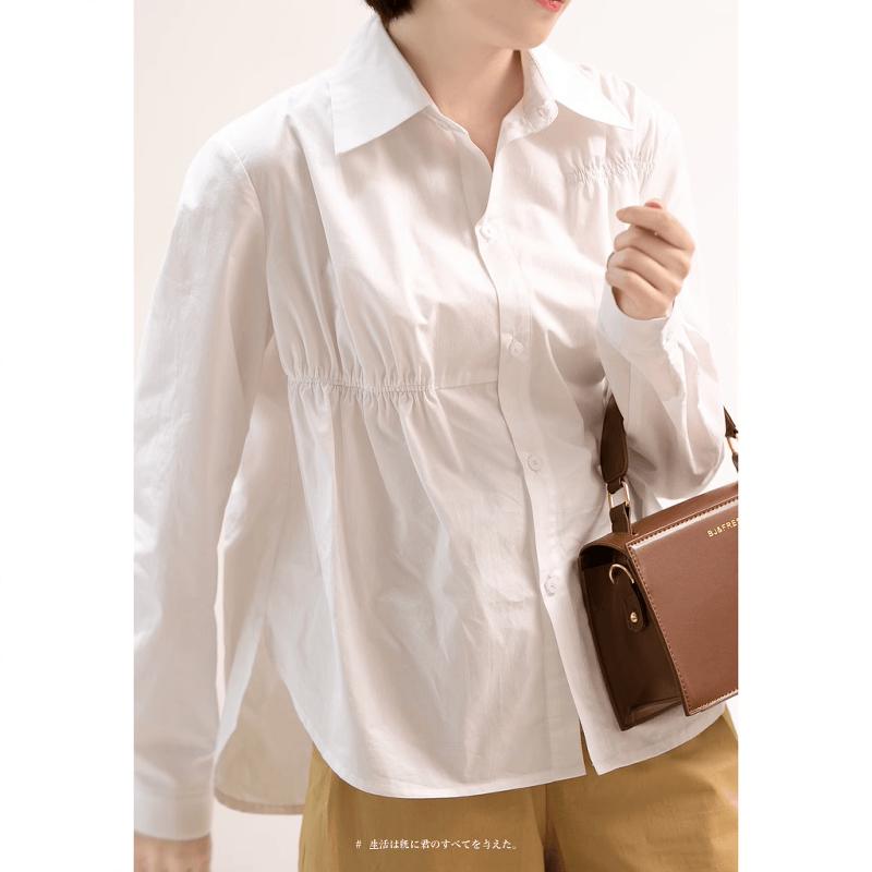 个性上衣褶皱修身显瘦小众设计