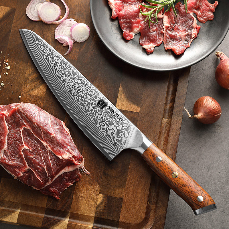 信作大马士革钢专业西式厨师刀