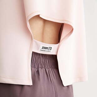 新款春夏运动上衣女宽松速干短袖T恤健身罩衫休闲跑步短款瑜伽服