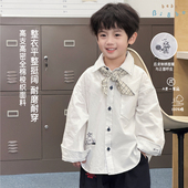 BI8BO 修身 2029春季 新款 韩版 儿童绣花撞线衬衫 36095