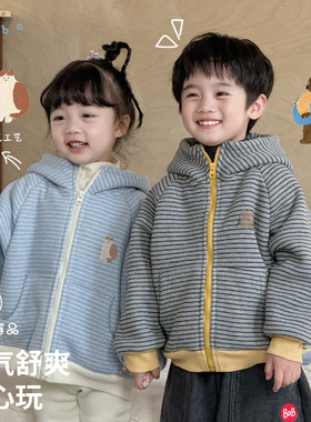 Bi8Bo男童外套宝宝上衣女童洋气冬装儿童加厚加绒童装外套31739