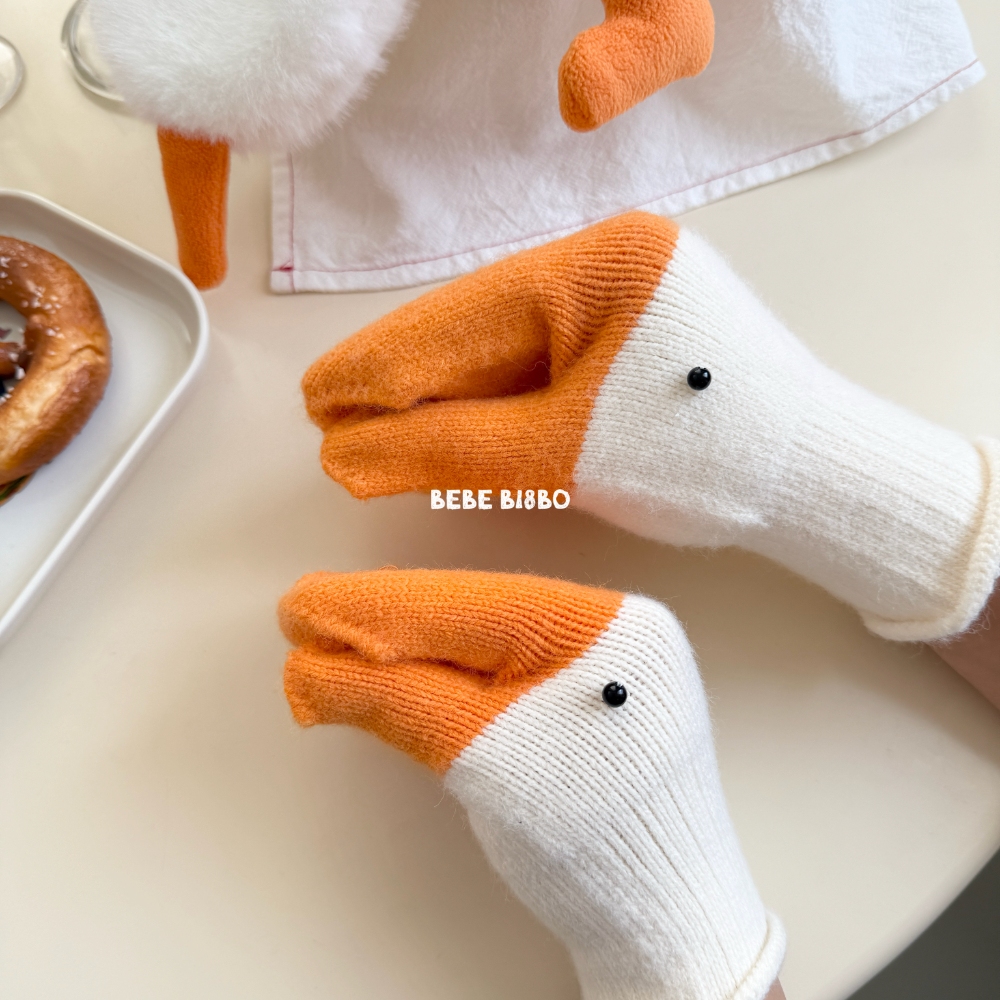 定制鸭子毛线针织手套