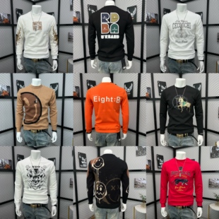 反季 清仓长袖 体恤卫衣男上衣修身 打底衫 清仓 秋装 潮in毛衣 断码