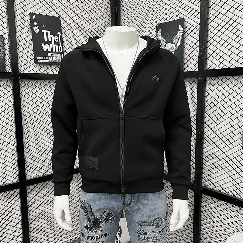 连帽卫衣开衫外套拉链新款夹克印花运动休闲秋冬重磅上衣潮流百搭