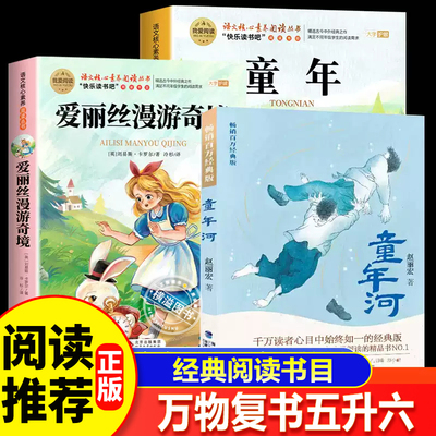 2025暑假万物复书五升六年级八桂悦读书香鲁韵童年精编插图版高尔基著爱丽丝漫游奇境刘易斯卡罗尔童年河赵丽宏著5升6年级上册