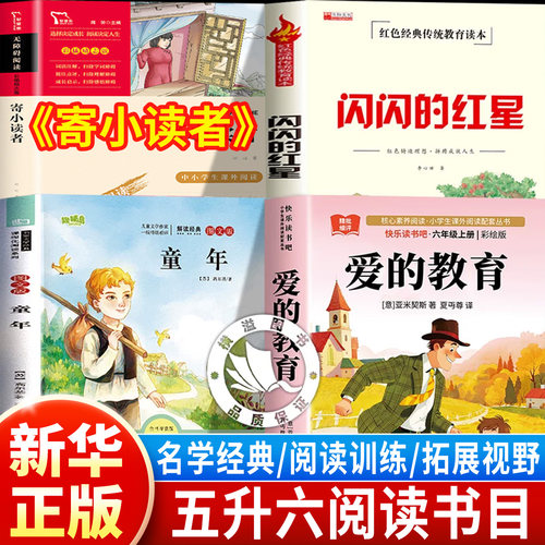 校校书香26暑五升六年级闪闪的红星全套正版 爱的教育童年 寄小读者整本书五年级下六年级上课外阅读 5升6快乐读书吧课外经典书目