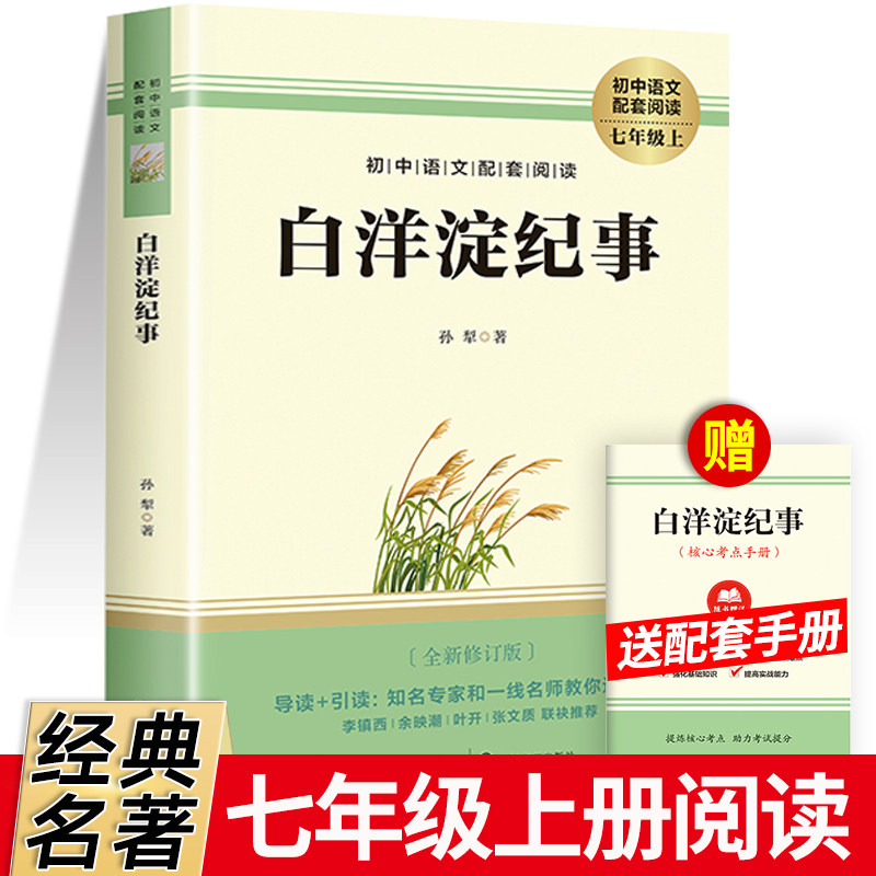 白洋淀纪事 孙犁著 初一上册读必名著初中生课外阅读书籍初中七年级上学期看的课外书六年级暑假阅读书目荷花淀人民文学教育出版社
