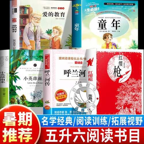 红缨枪长枪少年志夏览华章26暑假五升六年级呼兰河的一年四季爱的教育小抄写员小英雄雨来童年逆境成长六年级上册必读的课外书