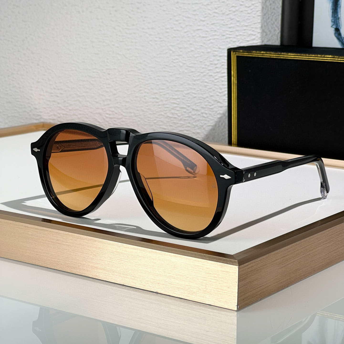 JMM VALKYRIE日本手工眼镜圆框飞行员太阳镜男个性大框复古墨镜