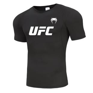 ufcT恤跑步健身速干緊身衣拳擊散打搏擊泰拳訓(xùn)練服健身衣男女短袖