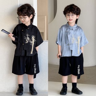 男童主持人服装男宝小少爷礼服2025新款儿童新中式西装套装演出服