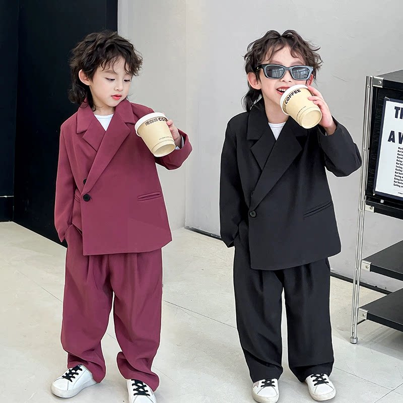 男童小主持人礼服儿童十岁生日衣服休闲男孩韩版帅气洋气西装套装
