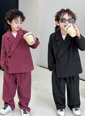男童小主持人礼服儿童十岁生日衣服休闲男孩韩版帅气洋气西装套装
