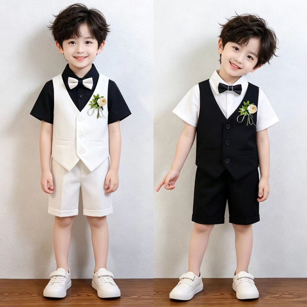 男童主持人小礼服男生夏季幼儿园朗诵演出服儿童王子西装套装帅气