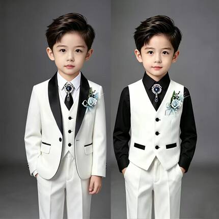 男童西装套装十岁生日西服男孩参加婚礼衣服儿童青少年主持人礼服