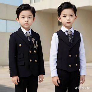 男童洋气西装幼儿园元旦主持人礼服儿童演讲西服唱歌演出服英伦风