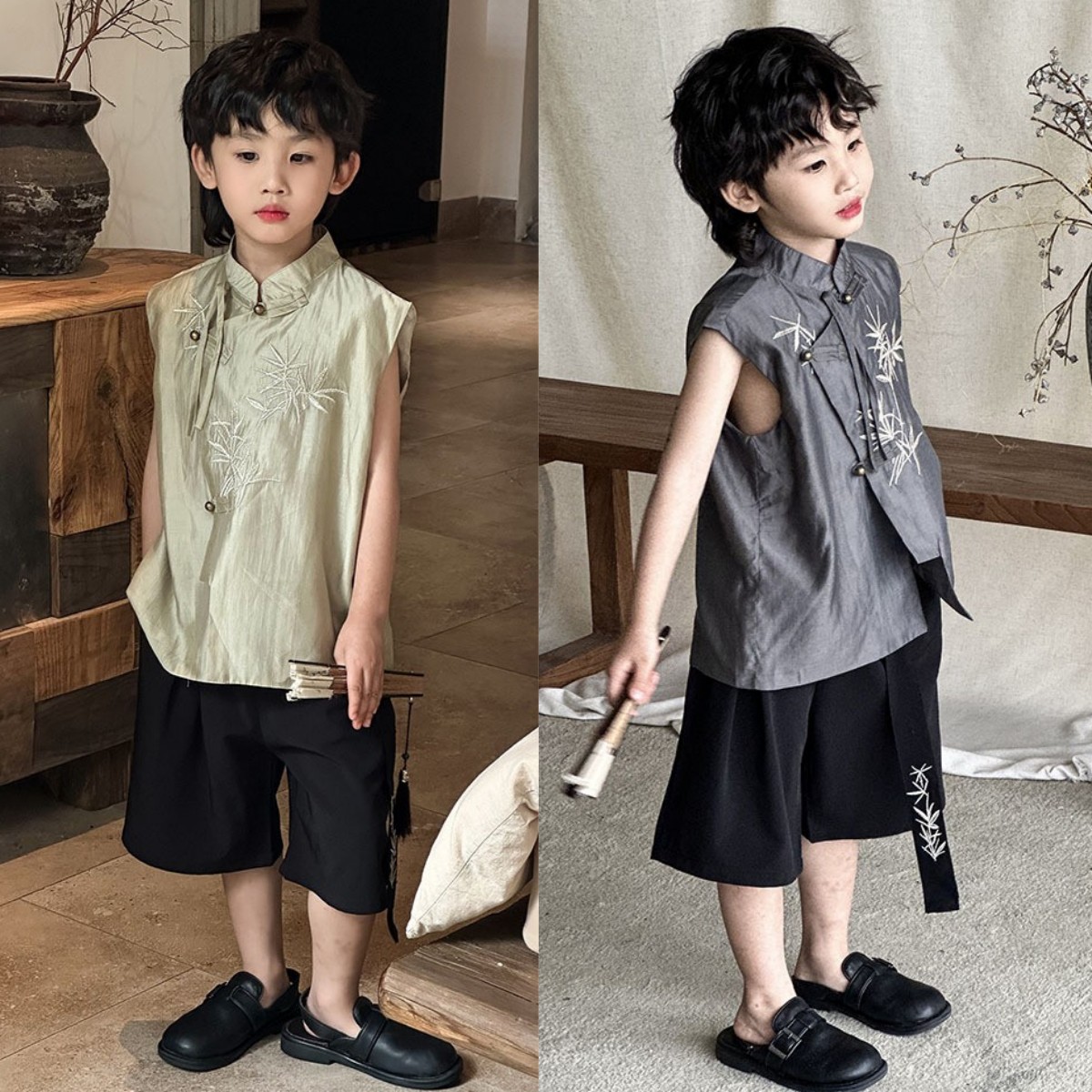 儿童新中式国风中山装礼服