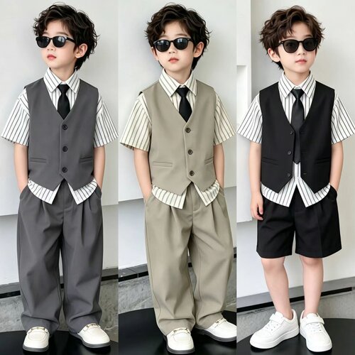 男童西装套装夏季十岁生日男孩衣服幼儿园儿童主持人小礼服男生10