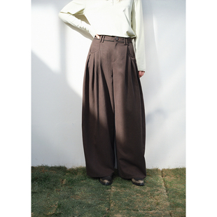 莱赛尔垂感拖地阔腿裤 裤 女法式 春季 子 慵懒直筒休闲裤 BLUEerror