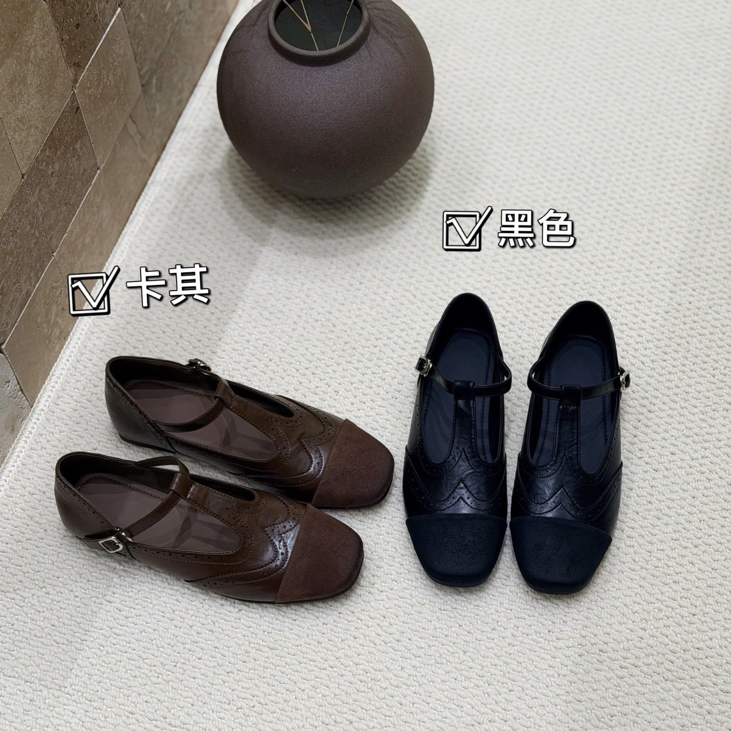 法式复古雕花玛丽珍鞋女2026春季新款尖头浅口单鞋平底芭蕾舞鞋潮,女鞋,玛丽珍鞋,淘宝优惠券,粉丝福利购,淘宝优惠卷