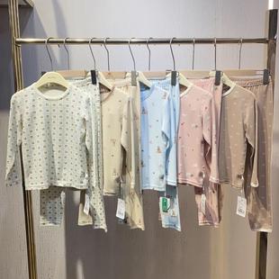 晚安吻儿童秋衣秋裤中厚莫代尔棉女童宝宝内衣中大童保暖内衣套装