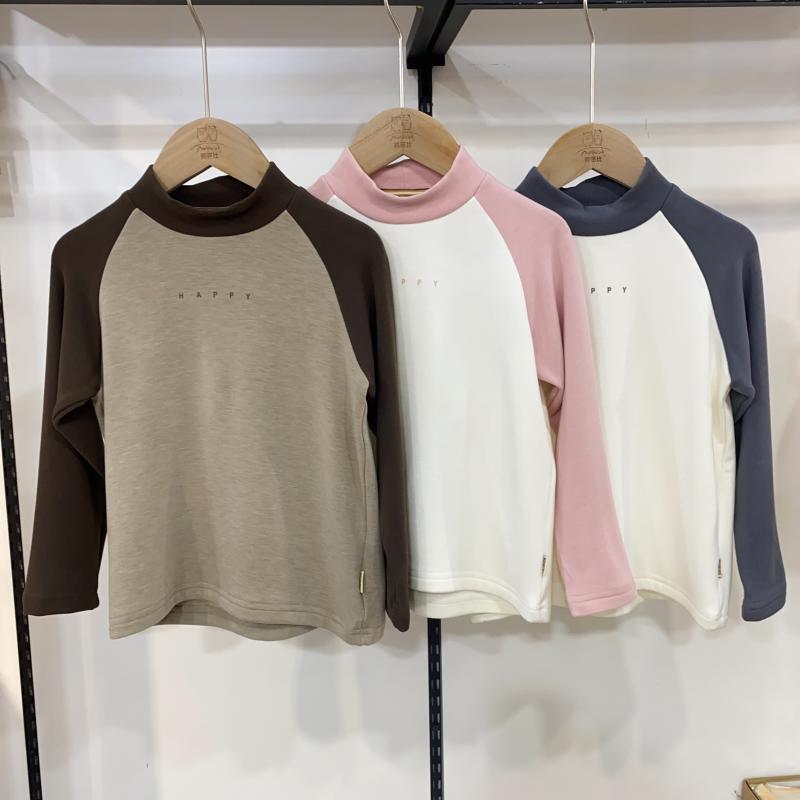 儿童打底衫男女德绒插肩袖羊绒膨体高弹修身保暖长袖内搭打底衫冬