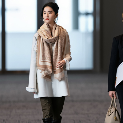 独特漂亮围巾披肩轻奢高级感