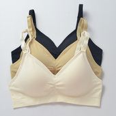 下围宽松 哺乳文胸无钢圈孕妇内衣bra肤淡粉黑下围加大