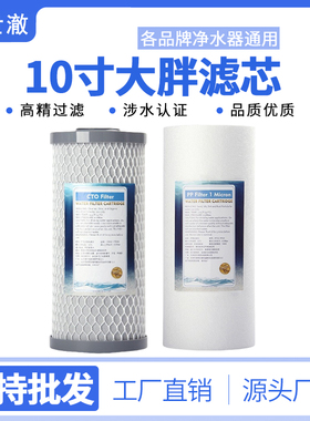 大胖10寸PP棉烧结活性碳滤芯通用