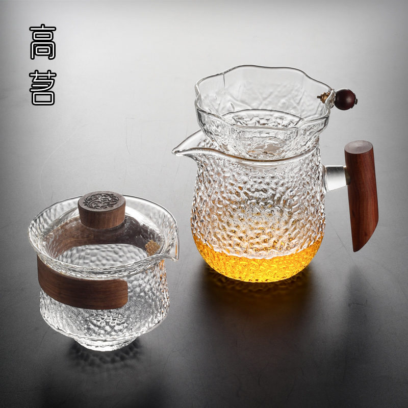 高茗玻璃公道杯泡茶套装