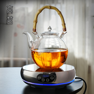电陶炉烧水壶可明火玻璃煮茶壶2026新款高端加厚耐高温竹节提梁壶