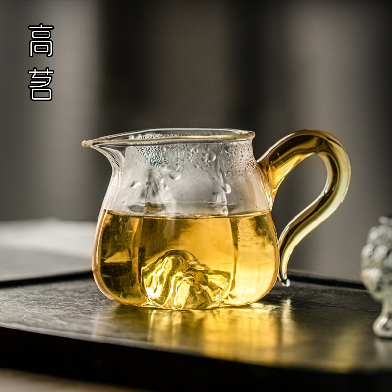 耐热透明玻璃公道杯日式高档功夫茶具分茶器观山公杯功道茶杯加厚