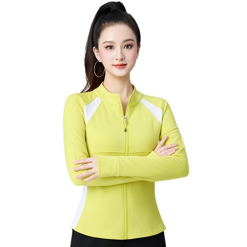新款薄绒广场舞服装女运动拉链开衫外套户外保暖健身操演出舞蹈服