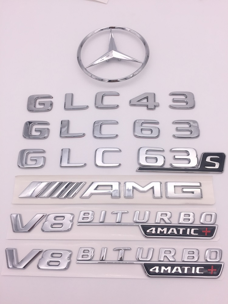 新款BENZ奔驰车标GLC43 GLC63 GLC63s字标后尾标AMG V8BITURBO标