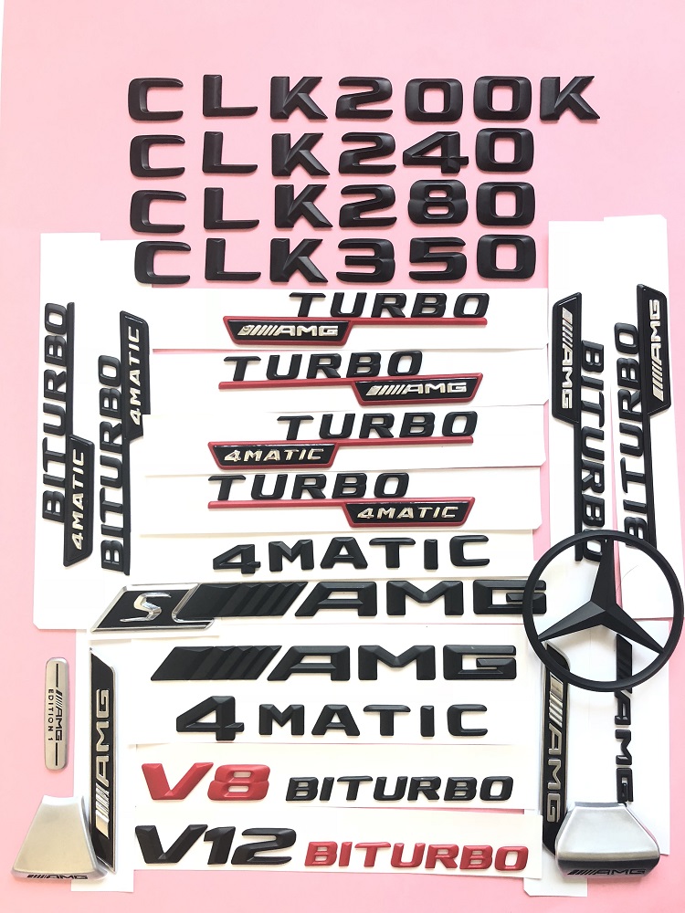新BENZ奔驰车标GLK200 GLK260 GLK300后尾标改装标AMG 4MATIC黑色