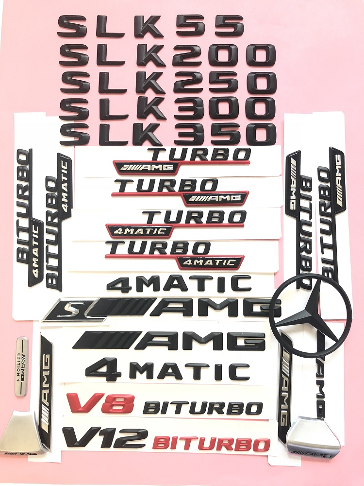 BENZ奔驰车标SLK55 SLK200 SLK350 SLK300后尾标改装标AMG 4MATIC