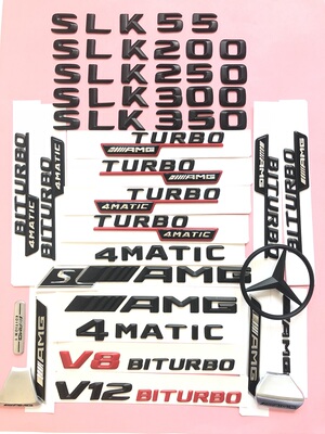 BENZ奔驰车标SLK55 SLK200 SLK350 SLK300后尾标改装标AMG 4MATIC