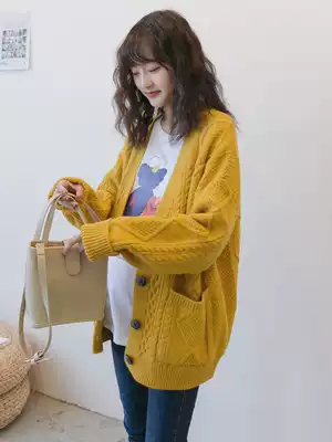 Pregnant women sweater autumn winter long knitted cardigan coat 2021 New coat tide mother set big size maternity