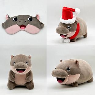 跨境新品moo deng plush弹跳猪泰国侏儒河马大嘴毛绒玩具玩偶公仔