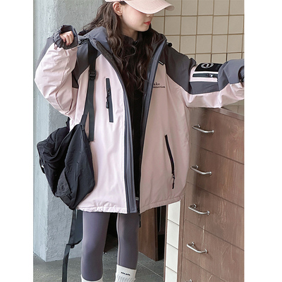 可拆卸三合一女童夹棉冲锋衣秋冬