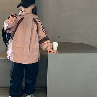 韩国童装女童外套儿童冲锋衣2025春秋新款女大童春装女孩风衣洋气