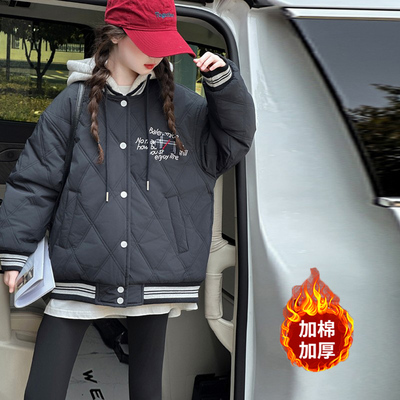 女童秋冬外套儿童夹棉加厚棒球服