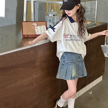 韩国童装女童套装夏装儿童polo衫短袖两件套2025夏季新款洋气时髦