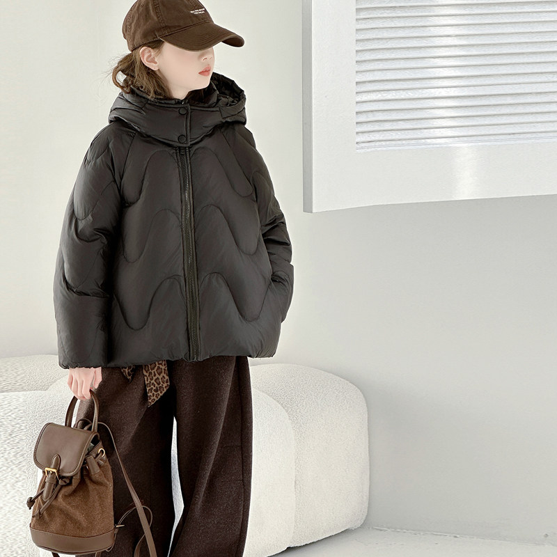 果儿kids韩系儿童轻薄羽绒服女款2025新款洋气女童冬季黑色羽绒服