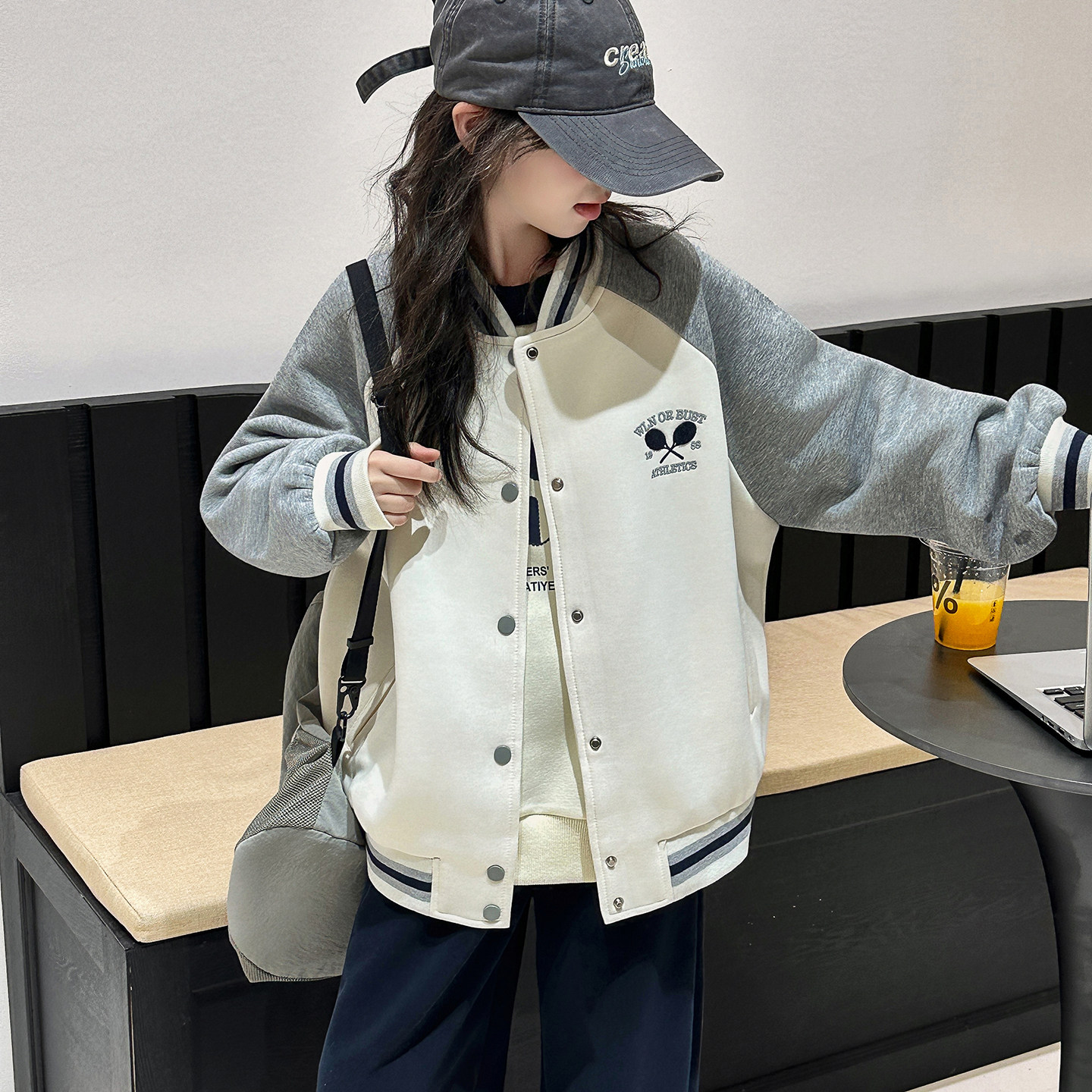 刺绣女童秋装外套儿童棒球服