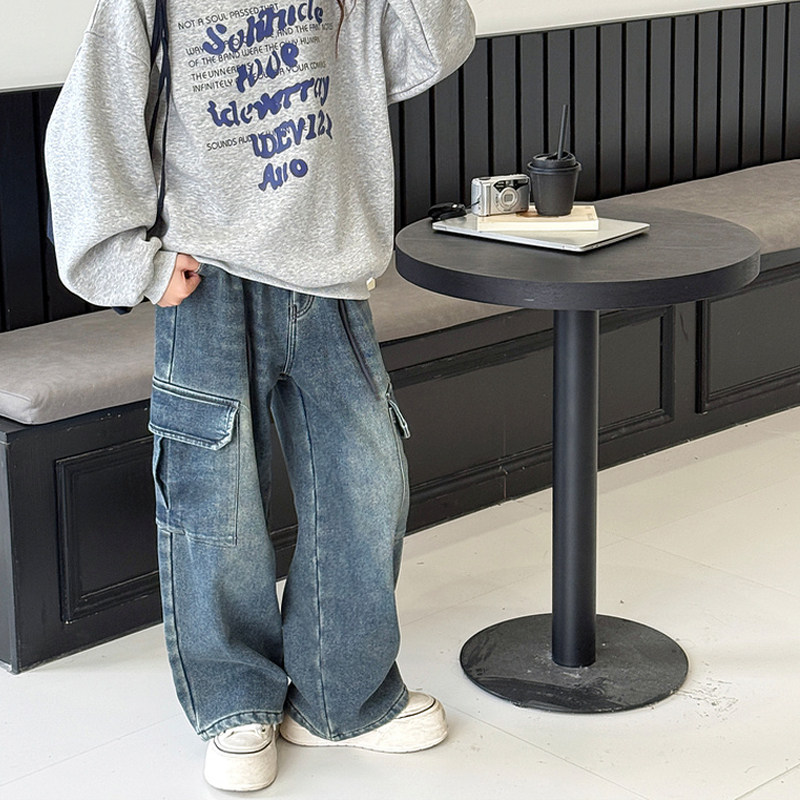 果儿KIDS女童裤子儿童工装裤洋气时髦春装2026新款大童女孩牛仔裤